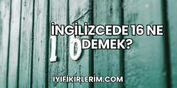 İngilizcede 16 Ne Demek?